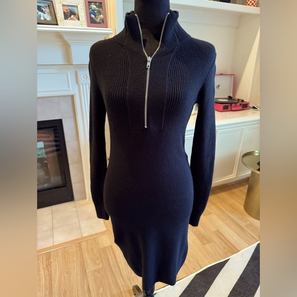 ABERCROMBIE AND FITCH Soft AF Long Sleeve Zip Front Ribbed Dress Size XS VGUC - Picture 2 of 5